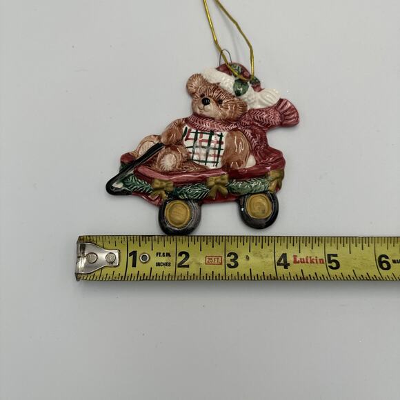 Lot of 2 Fitz & Floyd Christmas Ornament Stocking Horse 2002 & Teddy Wagon 1992 - Picture 12 of 12